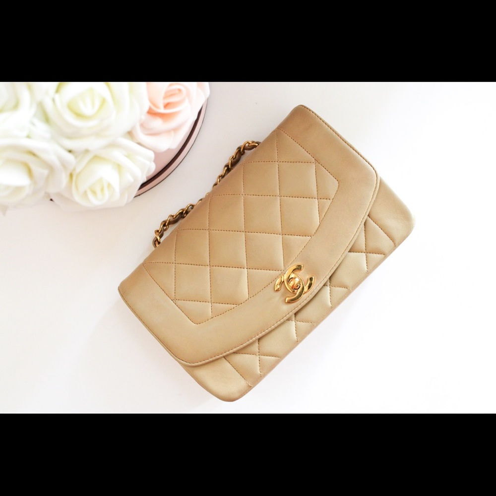 ❌SOLD❌Chanel Diana Beige Small Lambskin
